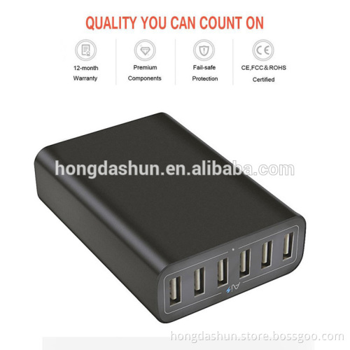 Genuine 60w Phone accessories 12a 6U Fast USB Charger with CE C-Tick Certificate